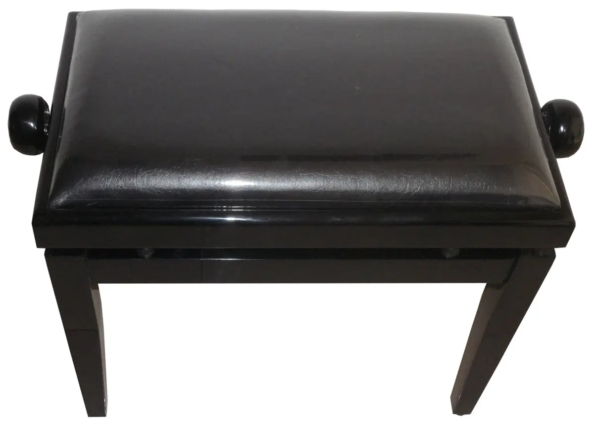 ProRockGear AP Deluxe Adjustable Height Piano Bench Black | Elegant Wooden Frame & Faux Leather Seat - view 2