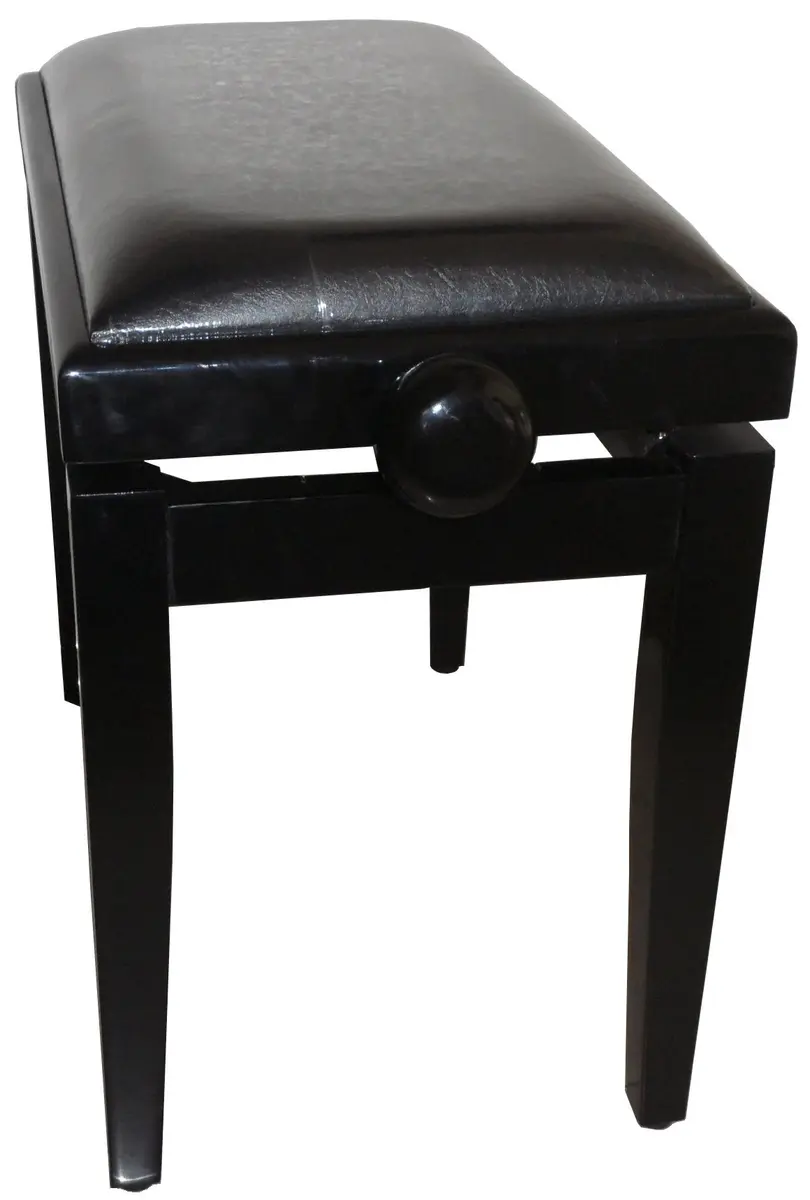 ProRockGear AP Deluxe Adjustable Height Piano Bench Black | Elegant Wooden Frame & Faux Leather Seat - view 3