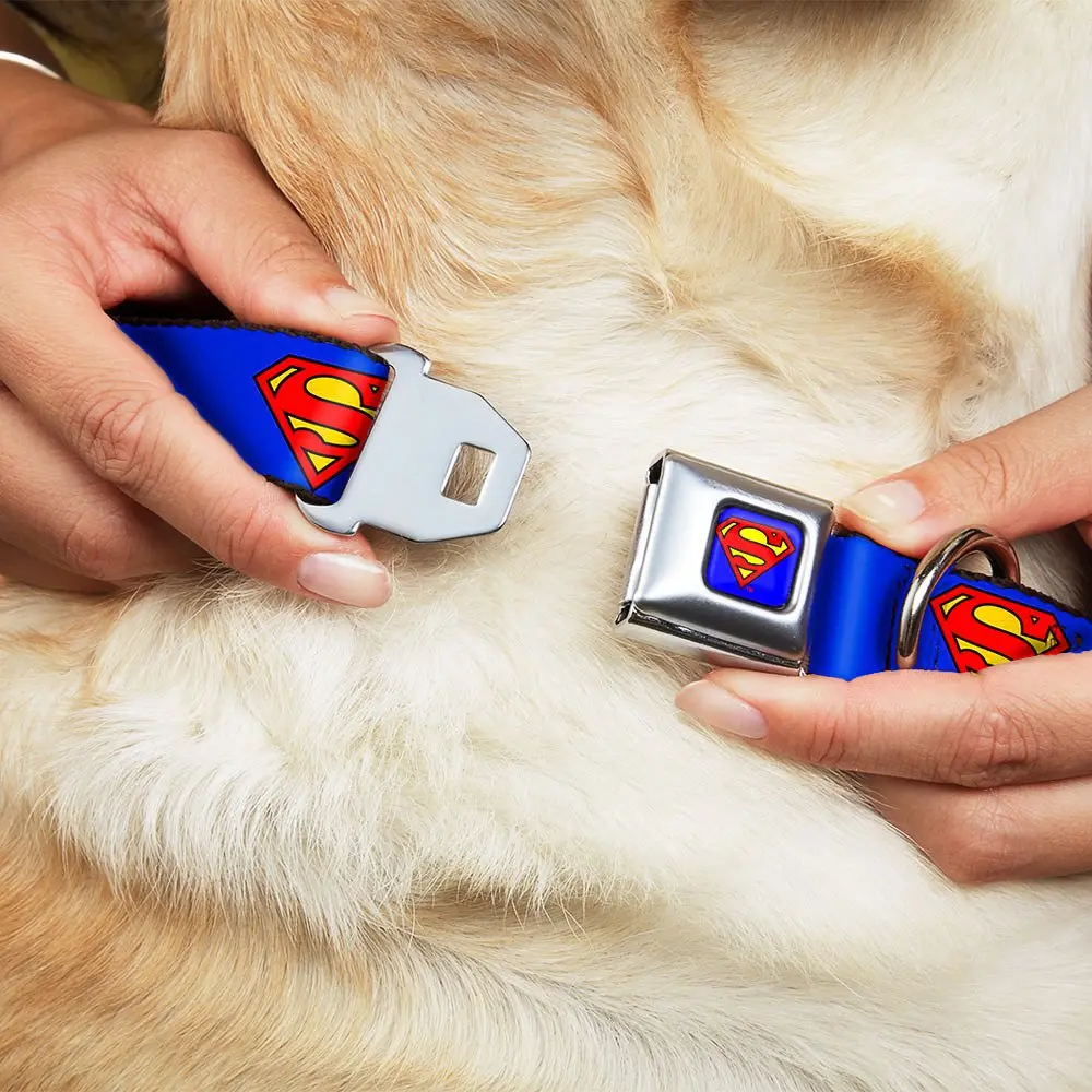 Buckle-Down Superman Seatbelt Dog Collar 15-26" | Vibrant DC Comics Artwork, Made in USA - view 8
