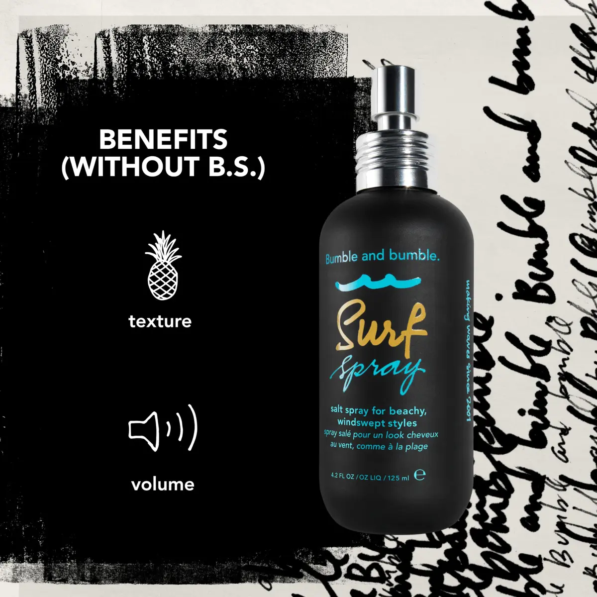 Bumble and bumble. Surf Sea Salt Spray | Volumizing | Air Dry Hair | Adds Tousled Beachy Texture + Matte Finish | For Fine to Medium Wavy, Straight Hair Types | Mini Travel Size, 1.7 Fl Oz - view 7