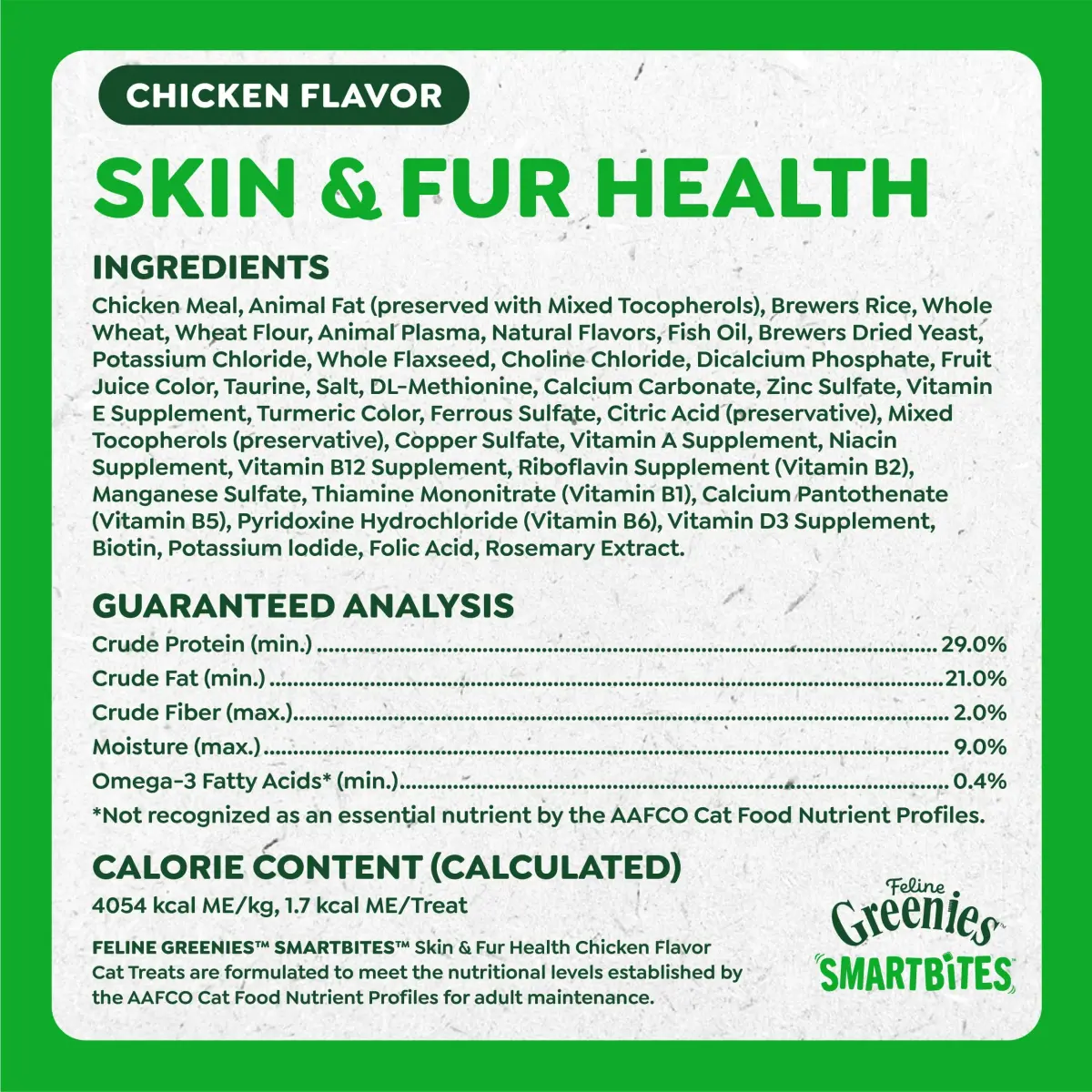 Greenies Feline Smartbites Skin & Fur Health Cat Treats, Chicken, 2.1 oz (60 g) | Vet-Designed for Healthy Skin & Fur - view 9