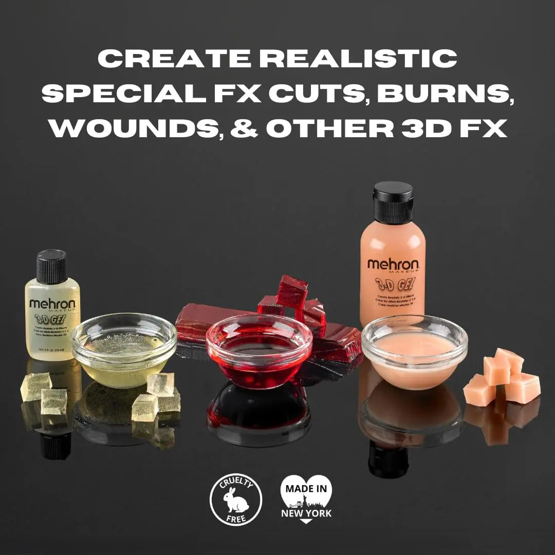 Mehron 3D Gel - 0.5 oz CLEAR | Special FX Gelatin Makeup for Realistic Effects - view 3