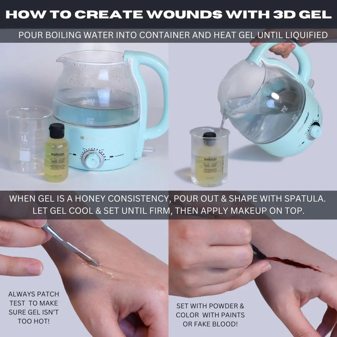 Mehron 3D Gel - 0.5 oz CLEAR | Special FX Gelatin Makeup for Realistic Effects - view 4
