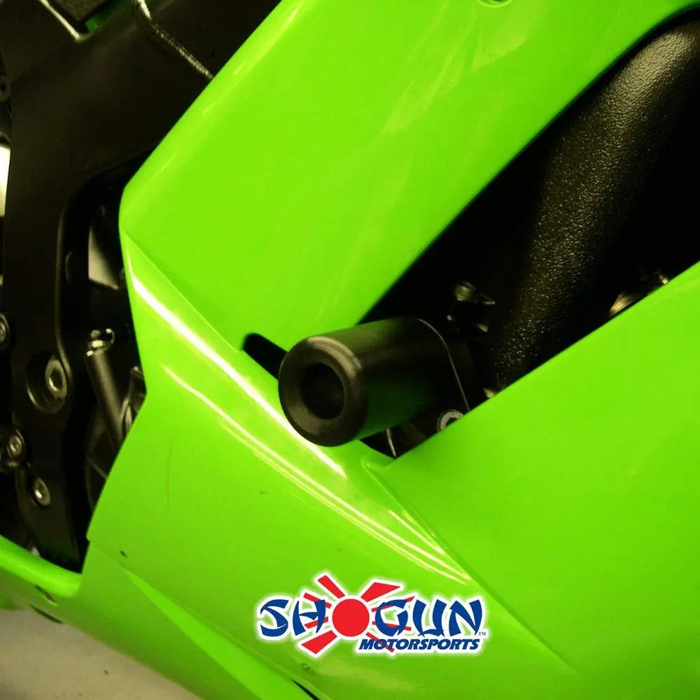 Shogun Motorsports Kaw ZX6 ZX6R ZX6RR ZX636 2007 2008 Black No Cut Frame Sliders | Premium USA Quality - view 3
