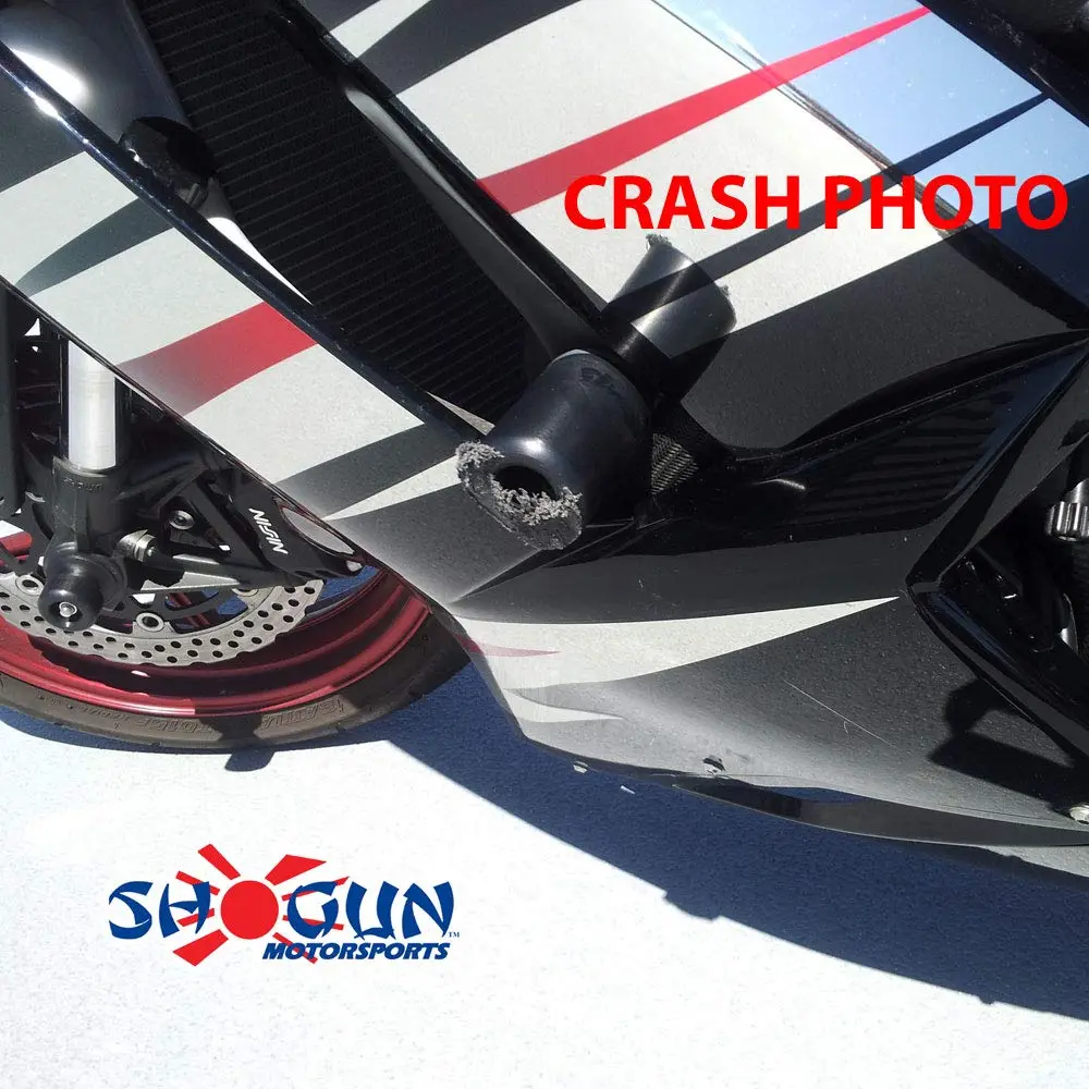 Shogun Motorsports Kaw ZX6 ZX6R ZX6RR ZX636 2007 2008 Black No Cut Frame Sliders | Premium USA Quality - view 4