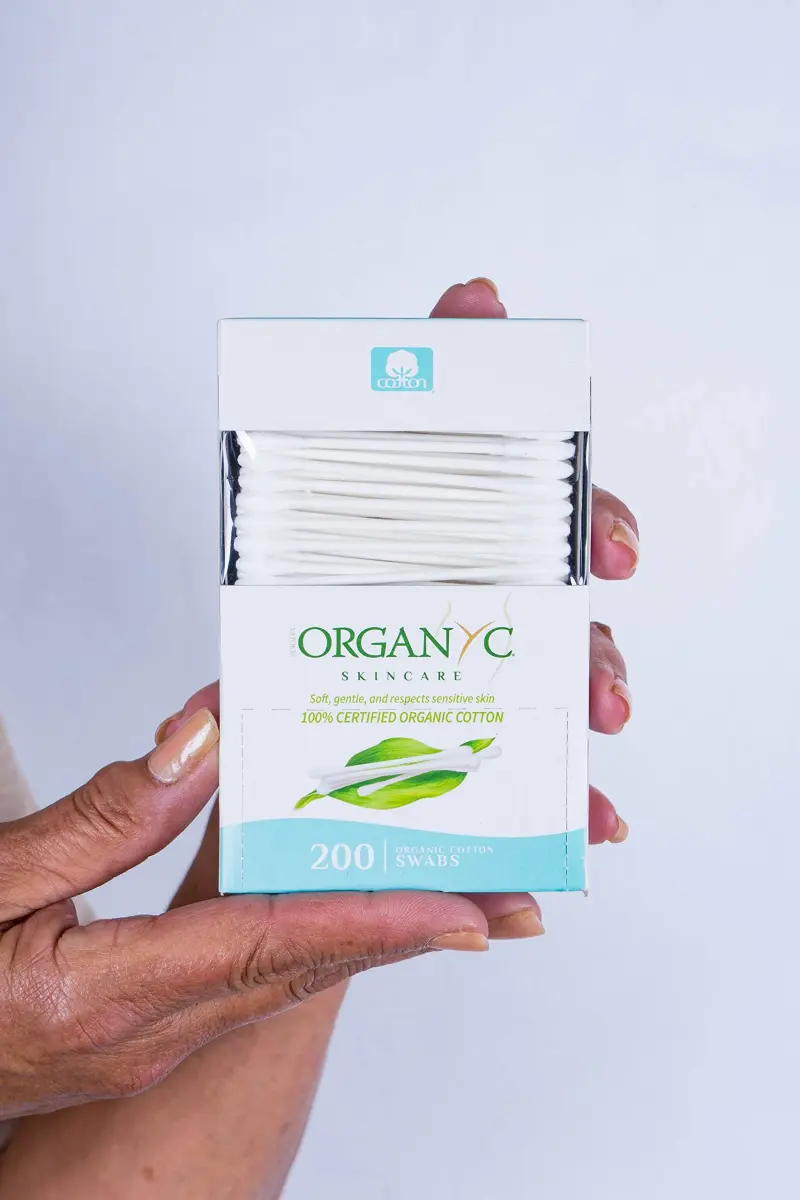 Organyc 100% Certified Organic Cotton Swabs - 200 Count, White | GOTS Certified, Hypoallergenic, Sustainable - view 3