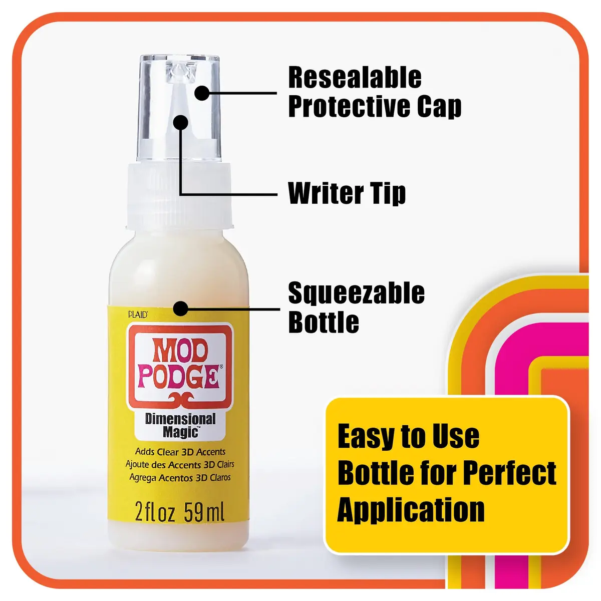Mod Podge Dimensional Magic 2oz Clear | Epoxy-Like 3D Gloss Finish for Crafts - view 8