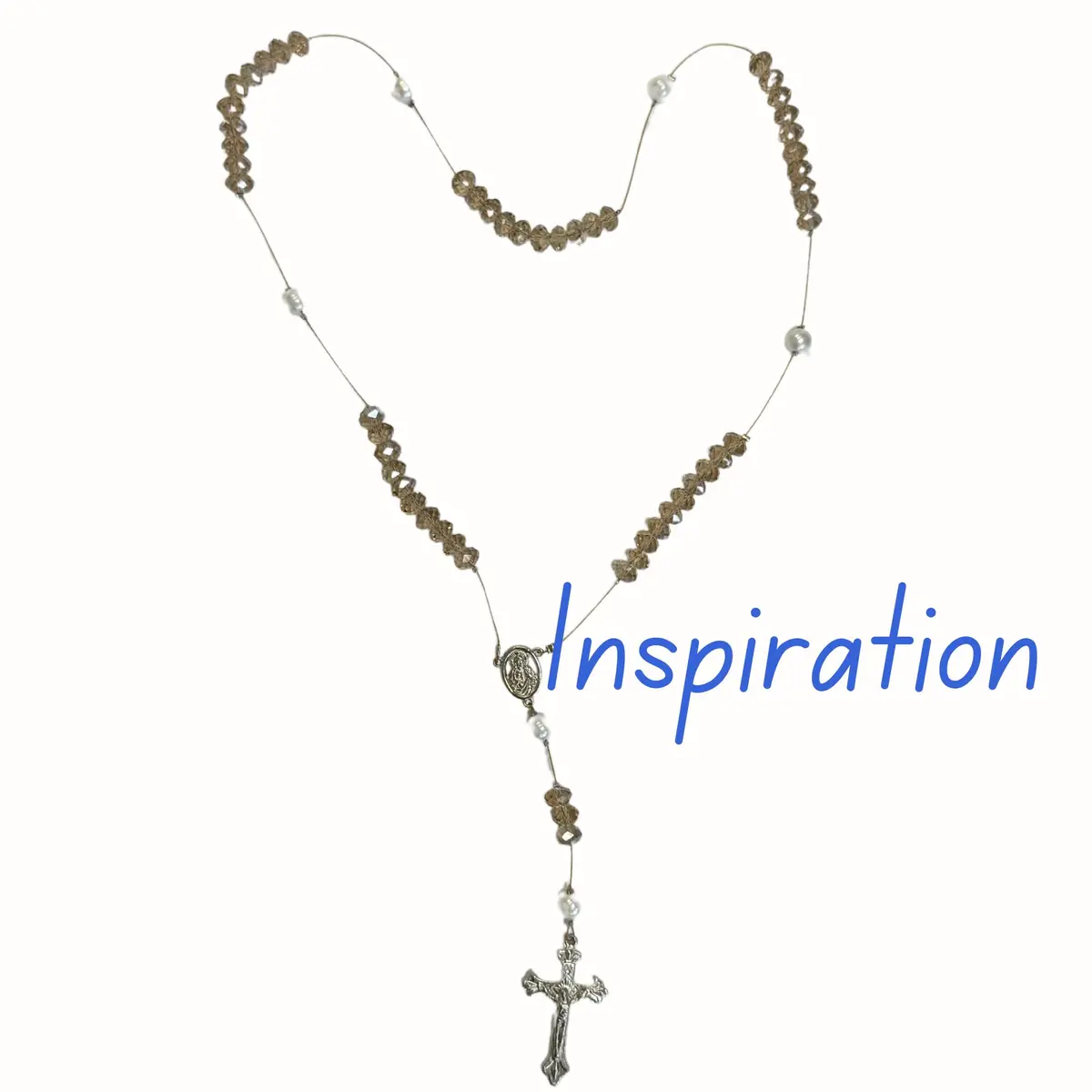 Linpeng Rosary Prayer Necklace Making Supplies Kit, Smoky Brown | First Communion Gift, Religious Beading Kit - view 2