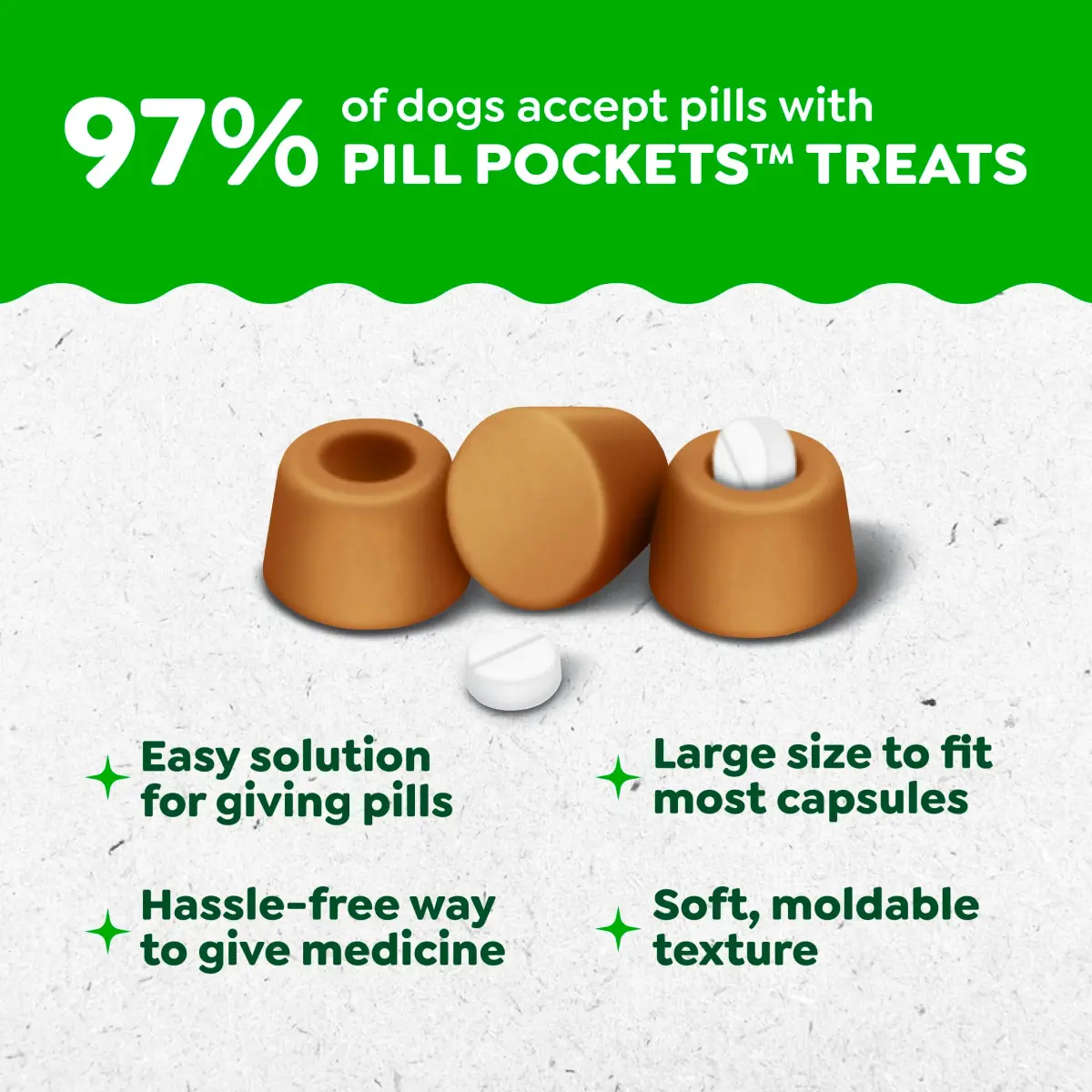 Greenies Peanut Butter Pill Pockets Small Size Dog Treats 30 Count (1.5 oz) | Vet-Recommended for Small Dogs - view 2