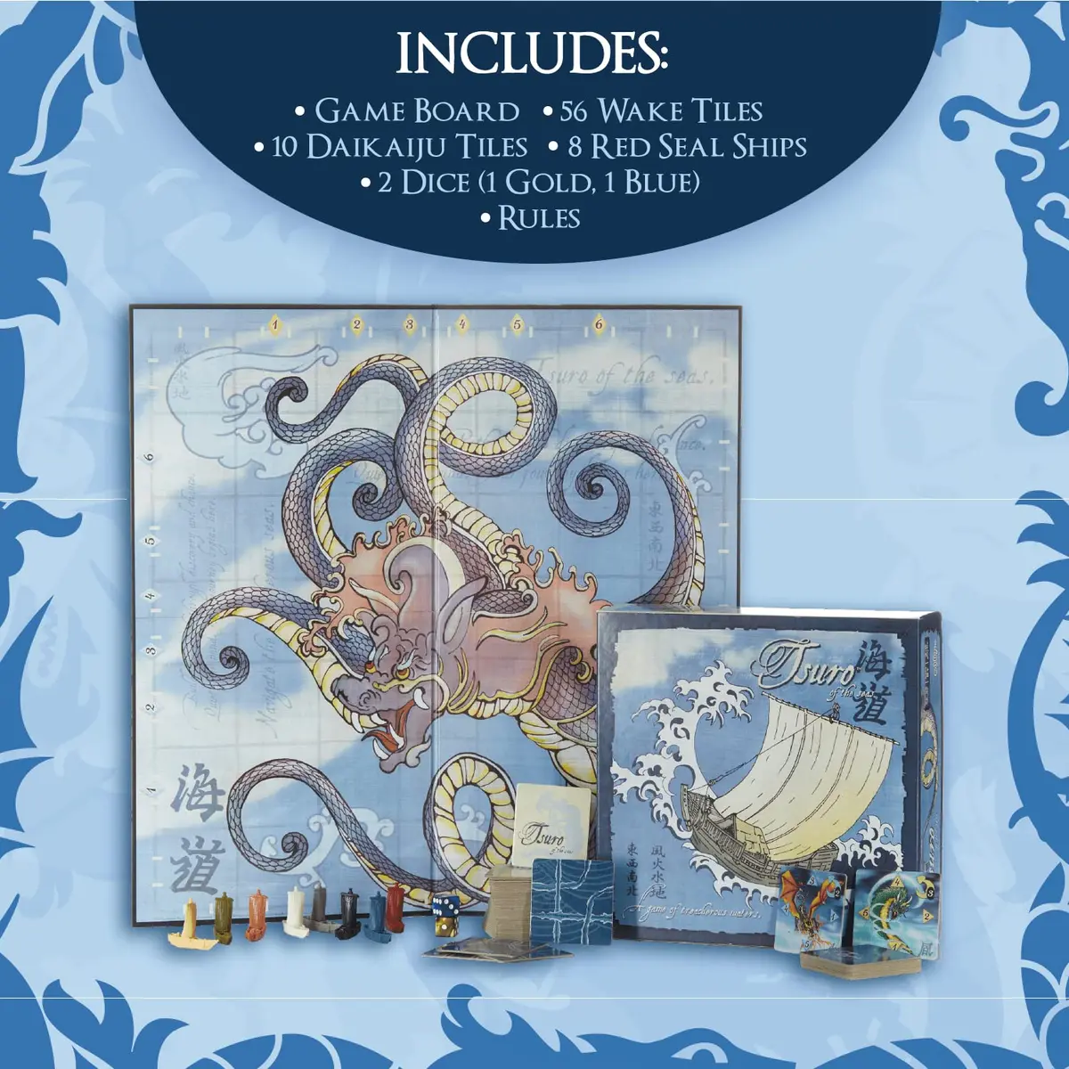 Calliope Tsuro of the Seas Strategy Board Game | Path Building Tile Laying for 2-8 Players - view 5