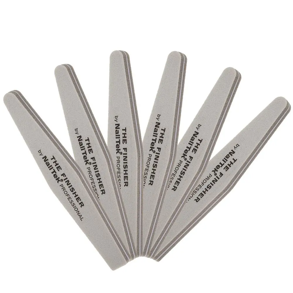 Nail Tek The Finisher Nail File – Double-Sided 240/400 Grit Files for Natural Nails, Acrylic & Gel, Manicure and Pedicure Kit Supplies, 6 Pack | Fine Grit, 7 Inch - main product image