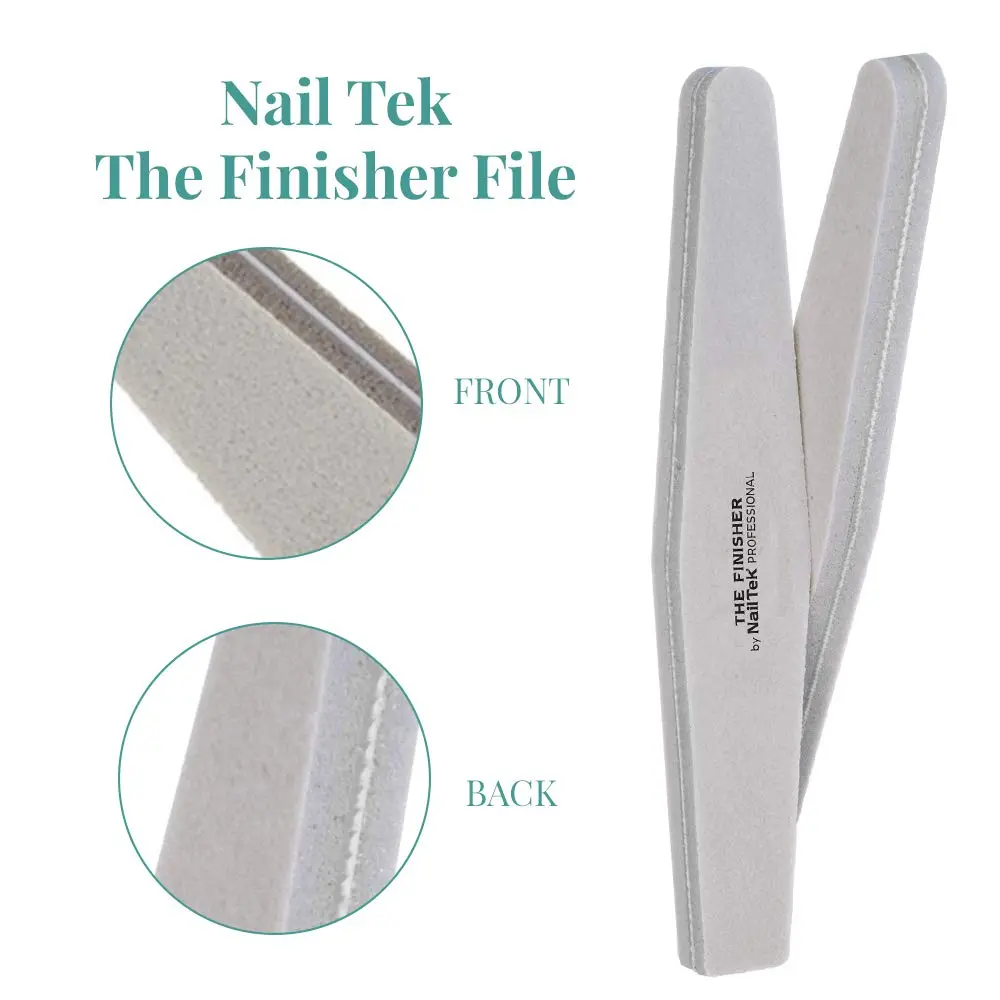 Nail Tek The Finisher Nail File – Double-Sided 240/400 Grit Files for Natural Nails, Acrylic & Gel, Manicure and Pedicure Kit Supplies, 6 Pack | Fine Grit, 7 Inch - view 5