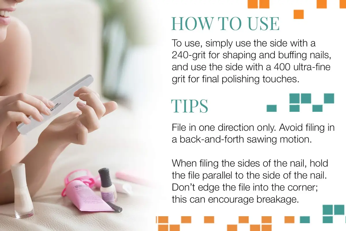 Nail Tek The Finisher Nail File – Double-Sided 240/400 Grit Files for Natural Nails, Acrylic & Gel, Manicure and Pedicure Kit Supplies, 6 Pack | Fine Grit, 7 Inch - view 7