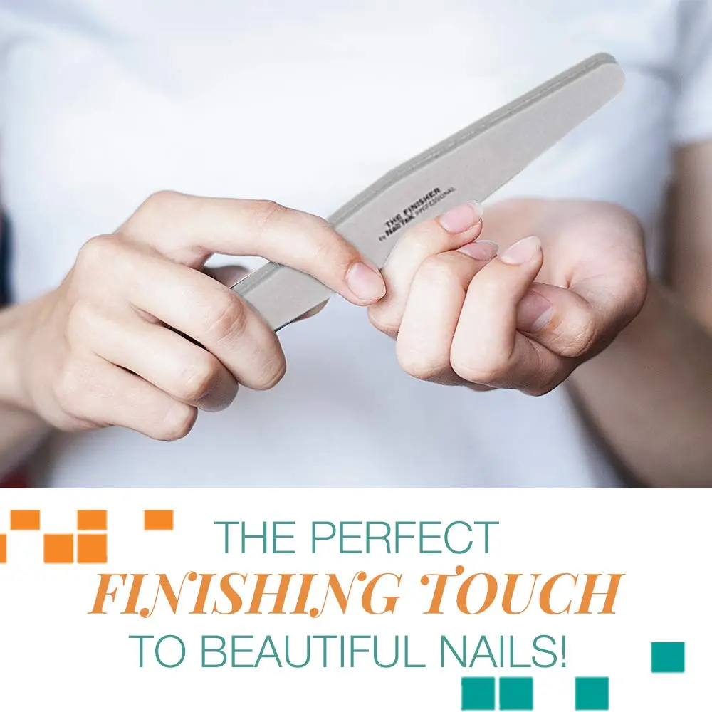 Nail Tek The Finisher Nail File – Double-Sided 240/400 Grit Files for Natural Nails, Acrylic & Gel, Manicure and Pedicure Kit Supplies, 6 Pack | Fine Grit, 7 Inch - view 4