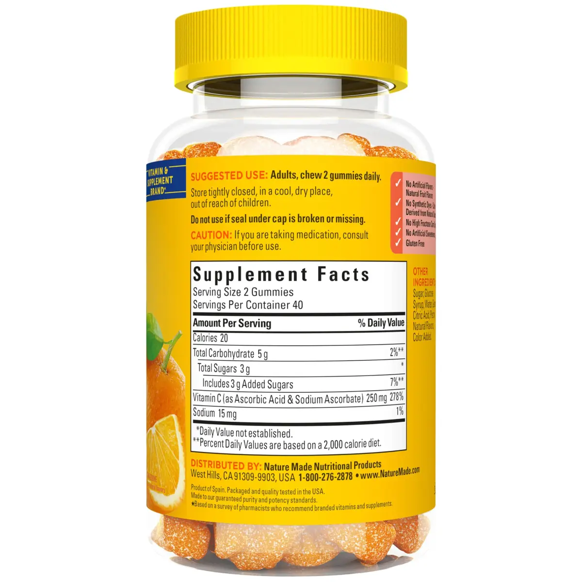 Nature Made Vitamin C Gummies 250mg 80 Count | Immune Support with Antioxidant Benefits - view 8