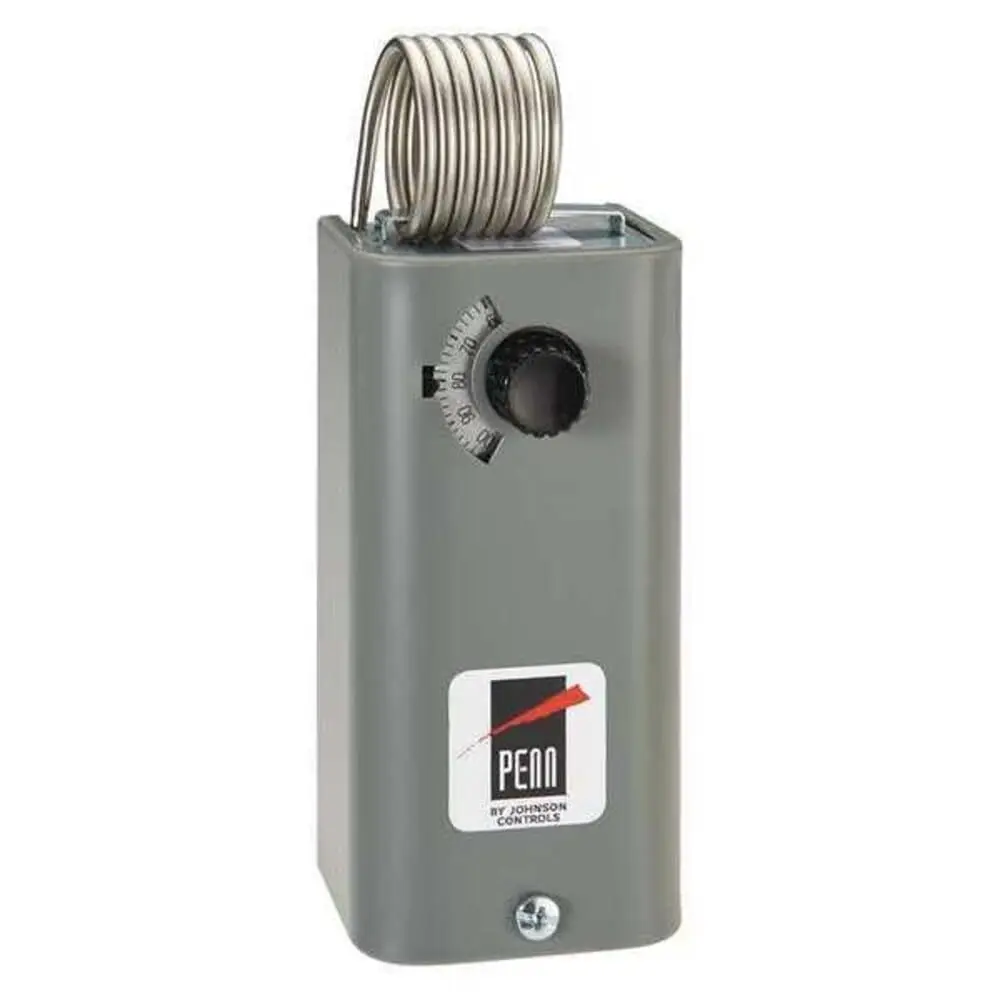 Johnson Controls A19BAF-1C Penn Series A19 Coiled Bulb Space Thermostat -1 to 43°C Range, 0.9°C Differential, Wall Mount, US Sourced - main product image