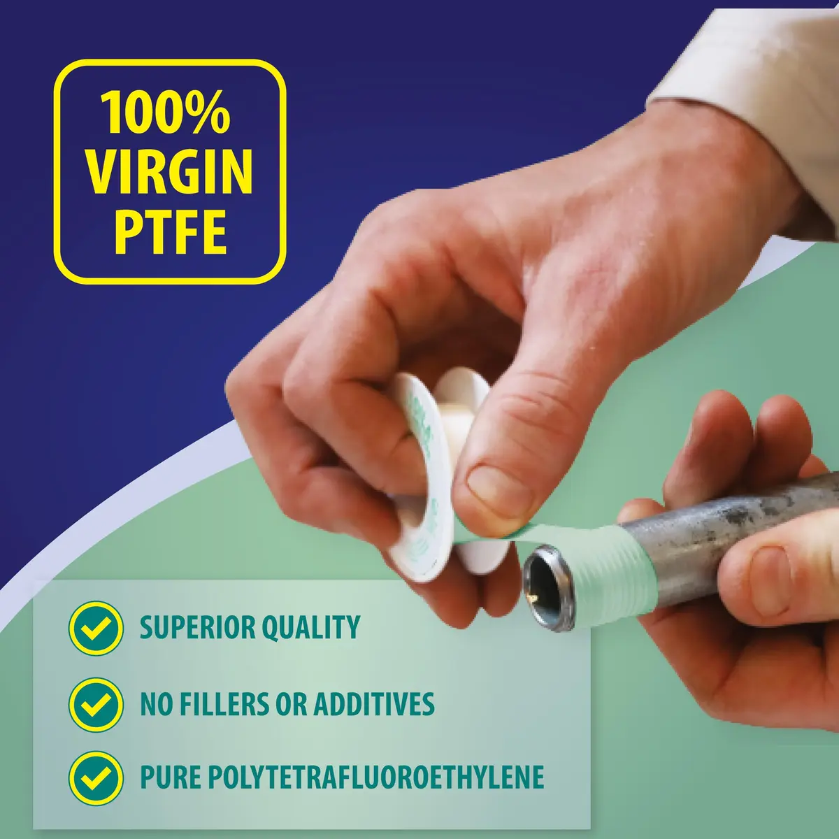 Gasoila Green PTFE Thread Seal Tape | Leak-Proof, High-Density, Non-Toxic (1/2 Inch x 260 Inch) - view 2