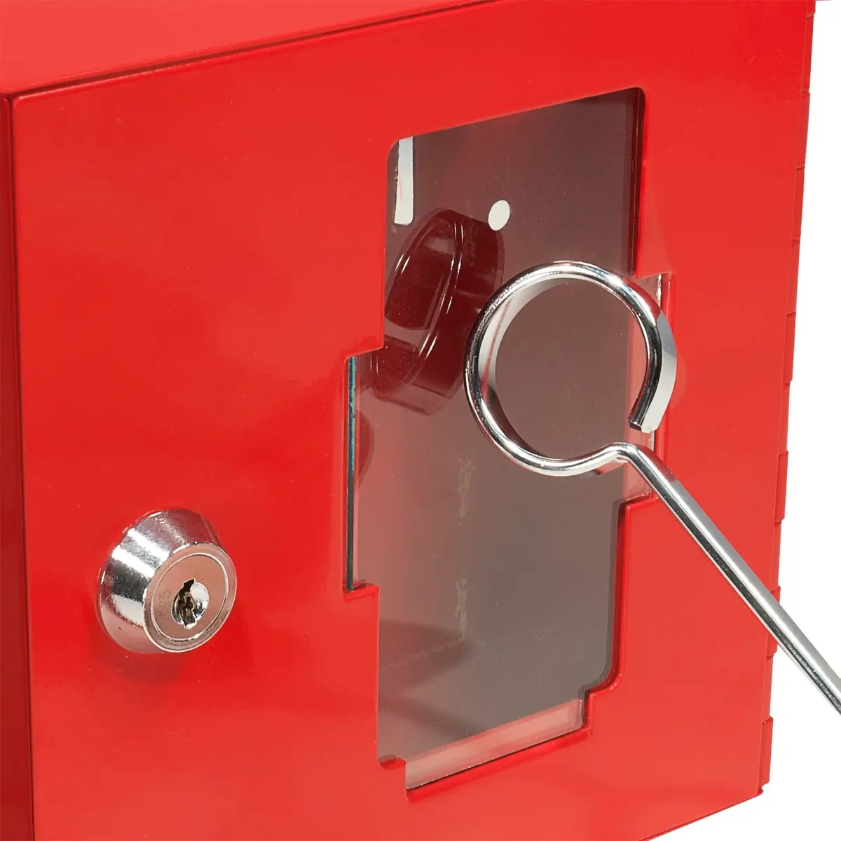 Barska Red Steel Emergency Key Box with Breakable Glass & Hammer | Wall Mount, 1.6" D x 6" W x 6" H - view 5