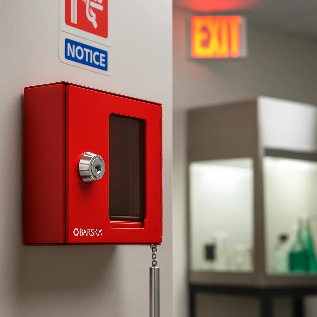 Barska Red Steel Emergency Key Box with Breakable Glass & Hammer | 1 Unit - view 4