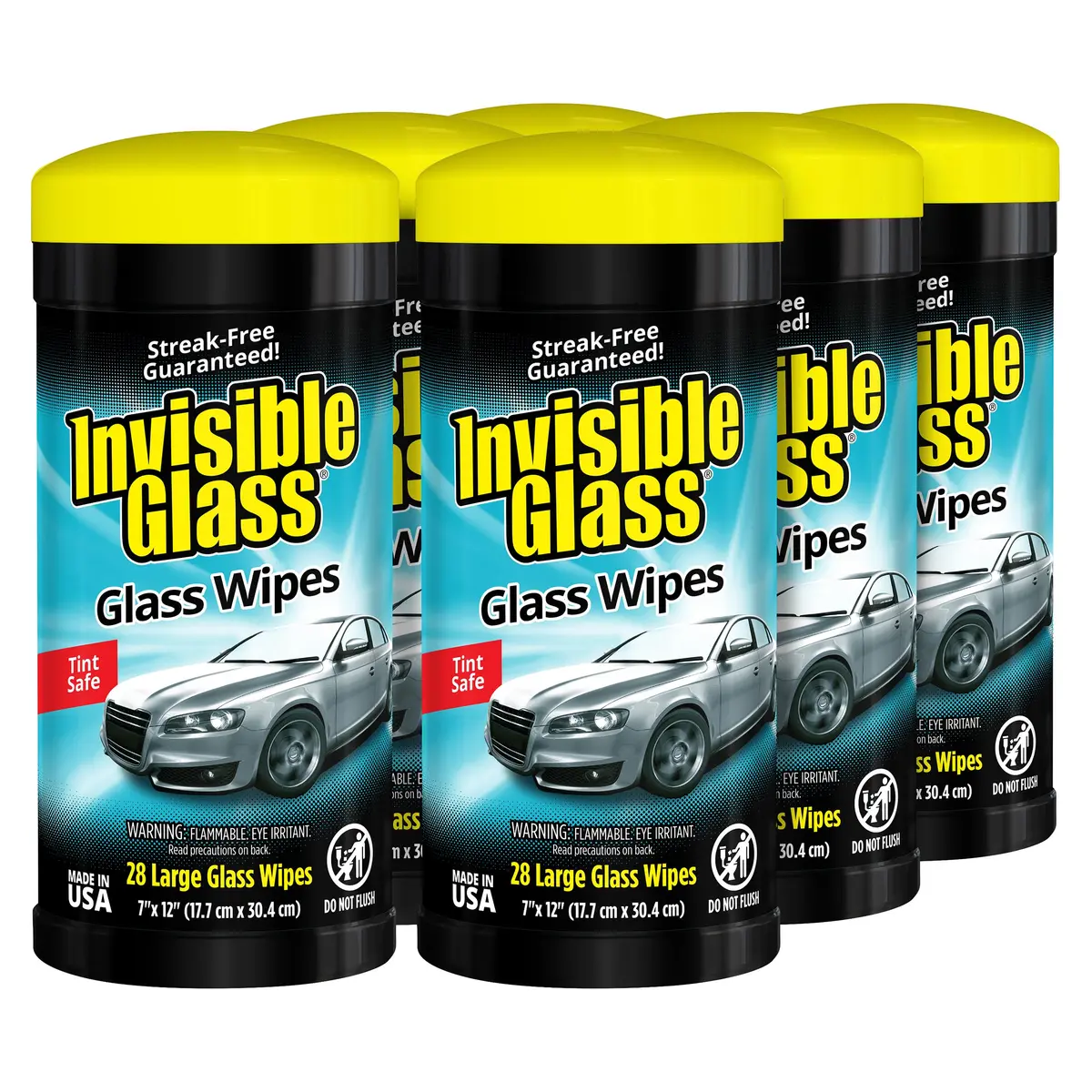 Invisible Glass Auto Glass Cleaning Wipes 28 Count (168 Wipes Total) | Streak-Free Car Windshield Cleaner - main product image