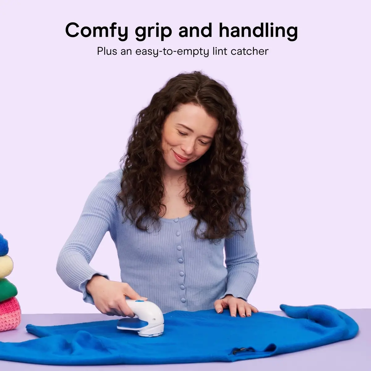 Conair Fabric Shaver and Lint Remover 2" Large Head | Portable, Battery-Operated, 3 Settings, White - view 5