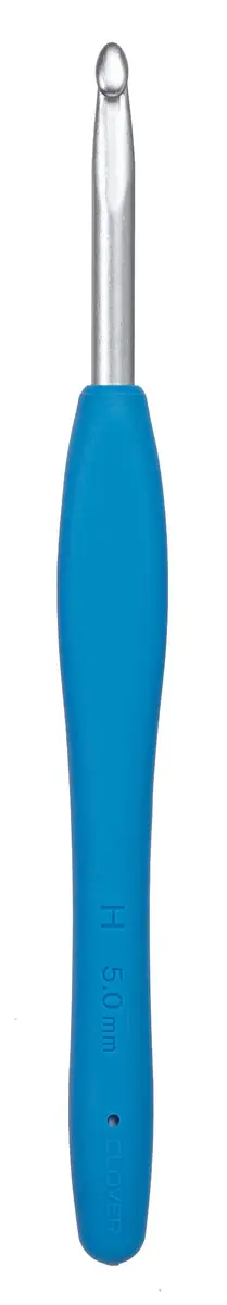 Clover Amour Crochet Hook Size H 5.0mm Deep Blue | Ergonomic Handle for Comfortable Crocheting - view 3