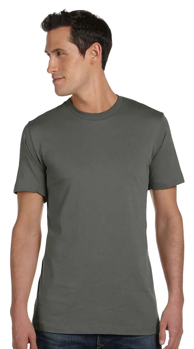 Bella + Canvas Jersey Short Sleeve Tee | Unisex Cotton T-Shirt in Asphalt (3X-Large) for Casual Wear - view 2