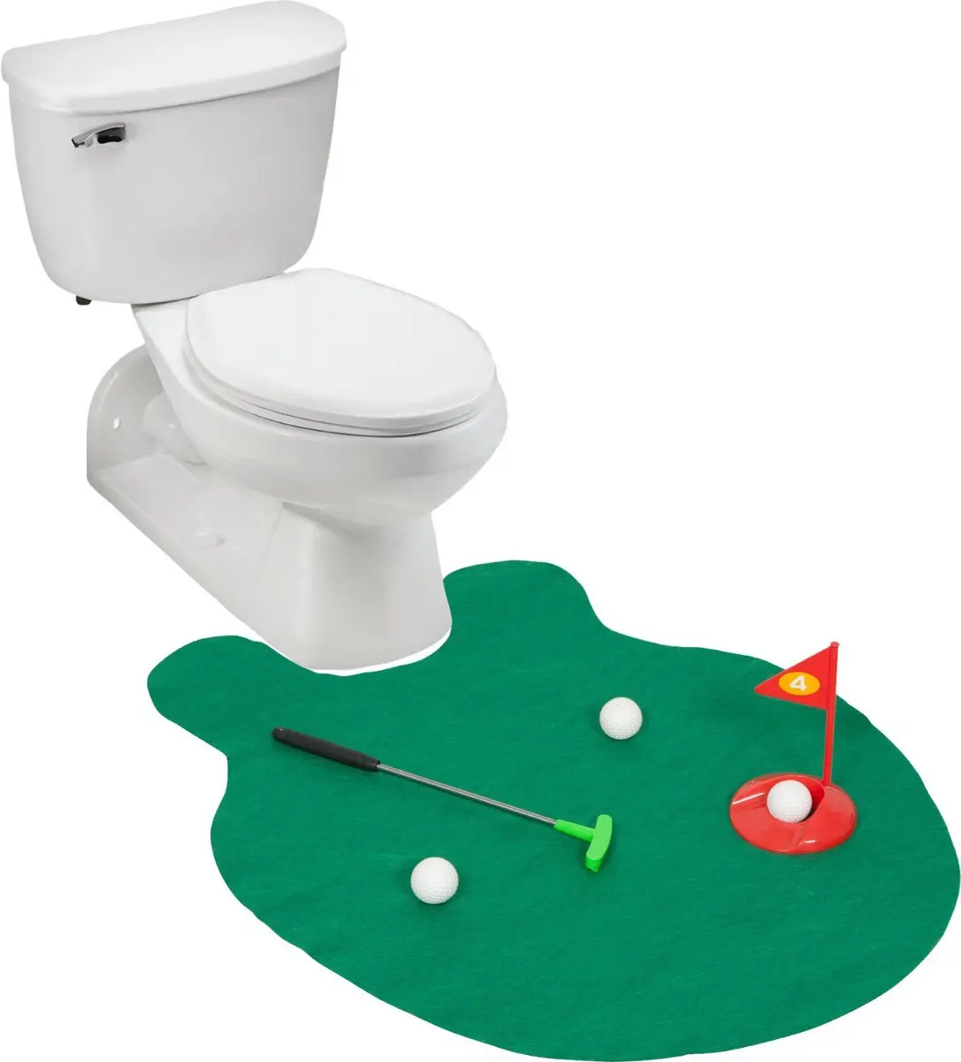 EZ Drinker Toilet Golf Joke & Novelty Set | Play Golf on the Toilet, Fun Gag Gift for Adults (17.7in x 6.6in x 2.2in) - view 2
