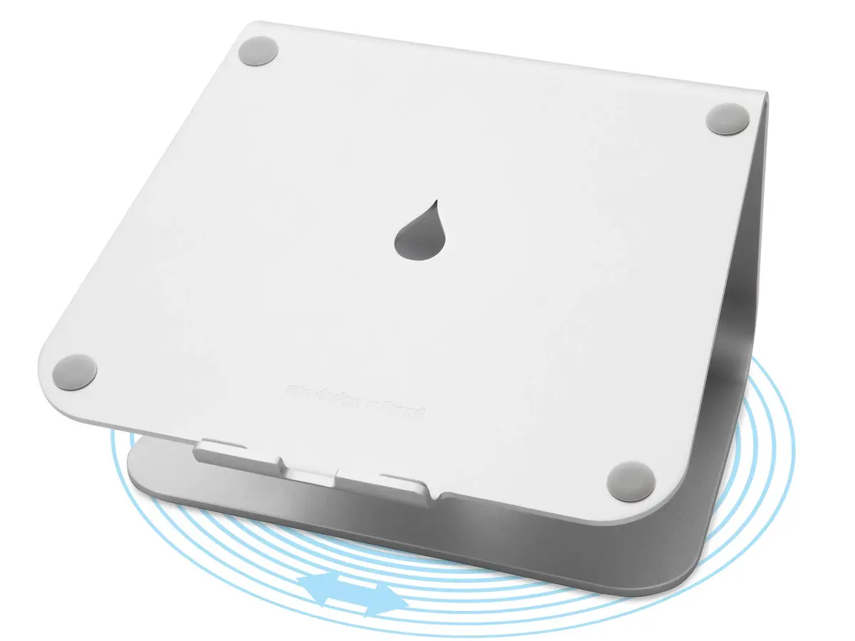 Rain Design mStand360 Swivel Laptop Stand for Laptops up to 10.4" Deep | Ergonomic Aluminum Riser with Heat Sink - main product image