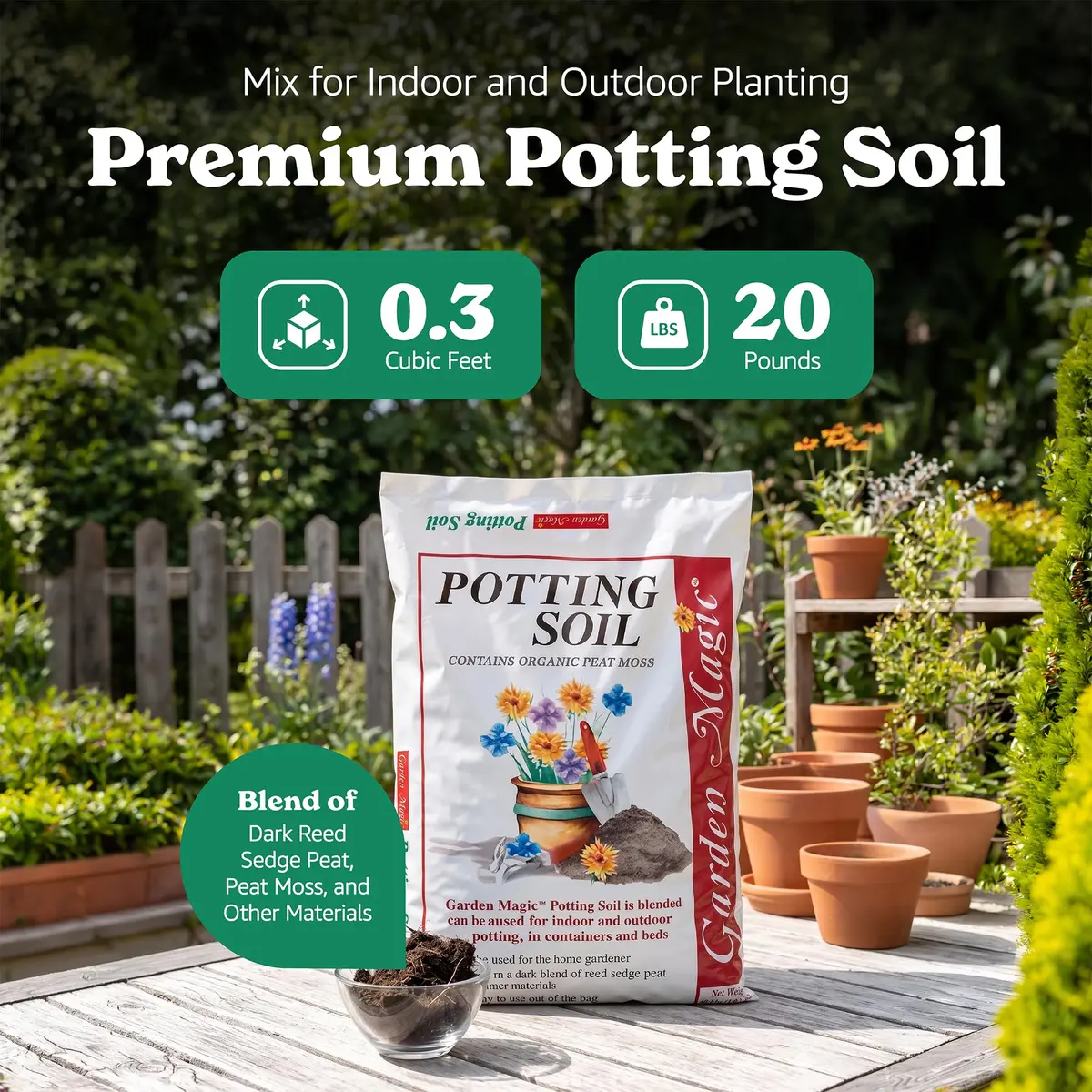 Garden Magic 20 lb Potting Soil Mix | Moisture-Retaining for Indoor & Outdoor Plants - view 2