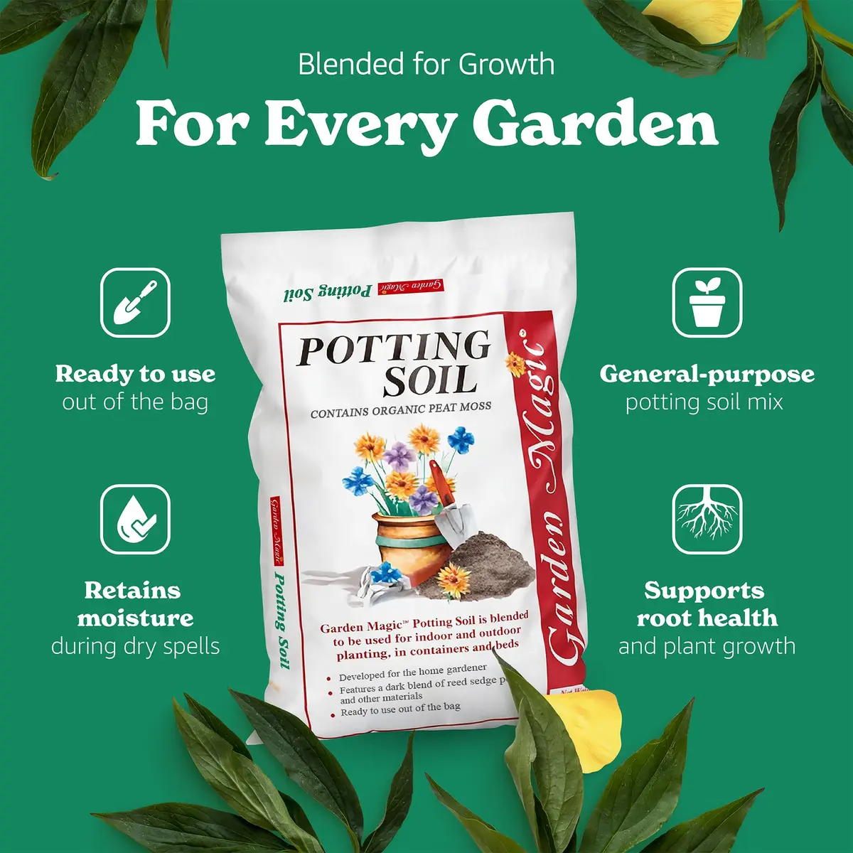 Garden Magic 20 lb Potting Soil Mix | Moisture-Retaining for Indoor & Outdoor Plants - view 3