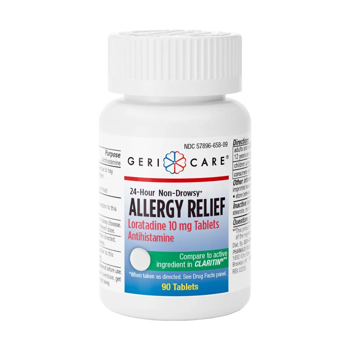GeriCare Loratadine 10mg Non-Drowsy 24-Hour Allergy Relief | Effective Antihistamine Tablets - main product image