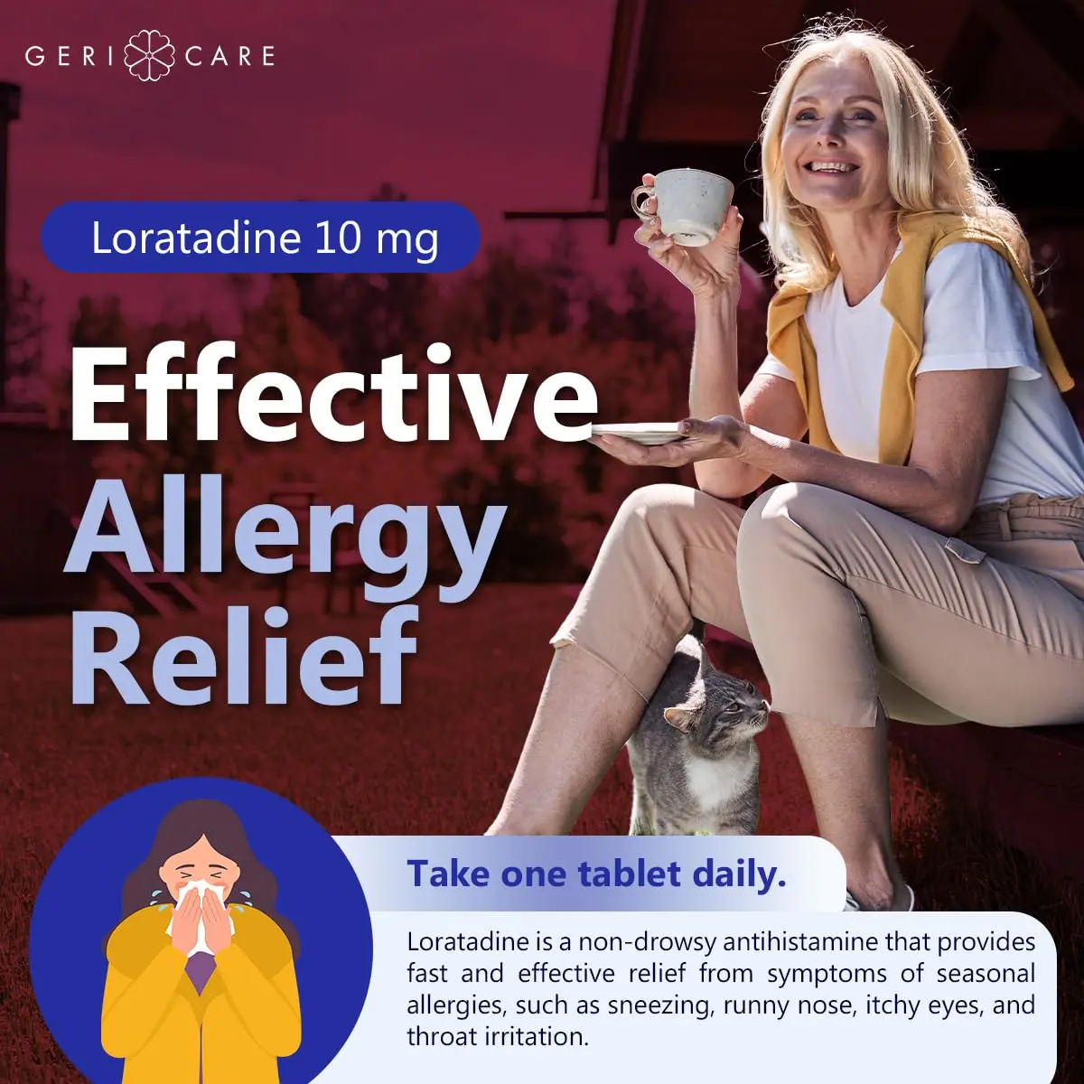 GeriCare Loratadine 10mg Non-Drowsy 24-Hour Allergy Relief | Effective Antihistamine Tablets - view 5