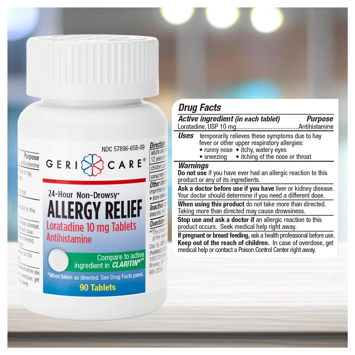 GeriCare Loratadine 10mg Non-Drowsy 24-Hour Allergy Relief | Effective Antihistamine Tablets - view 3