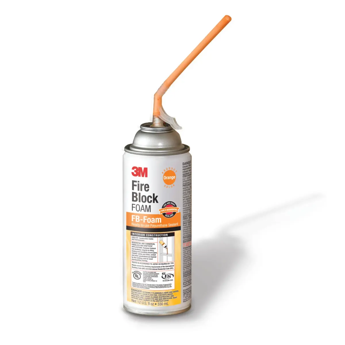 3M Fire Block Foam FB-Foam Orange 355ml (12 fl oz) | Tested ASTM E84 Type V Fireblock - main product image