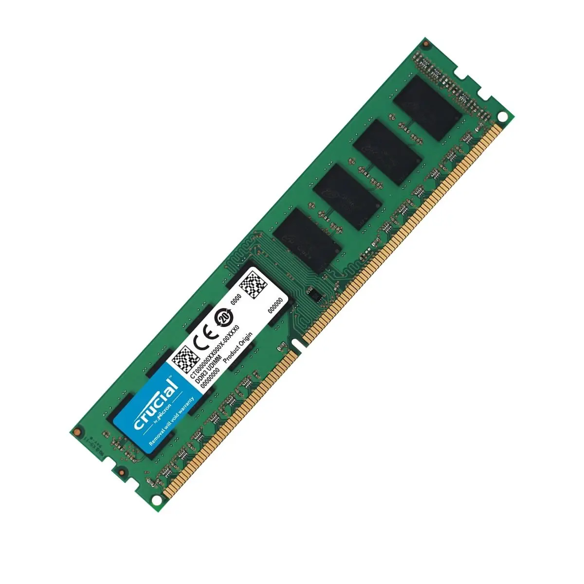 Crucial 8GB DDR3L PC3-12800 UDIMM 1600MHz CL11 1.35V Desktop Memory Module | CT102464BD160B - main product image