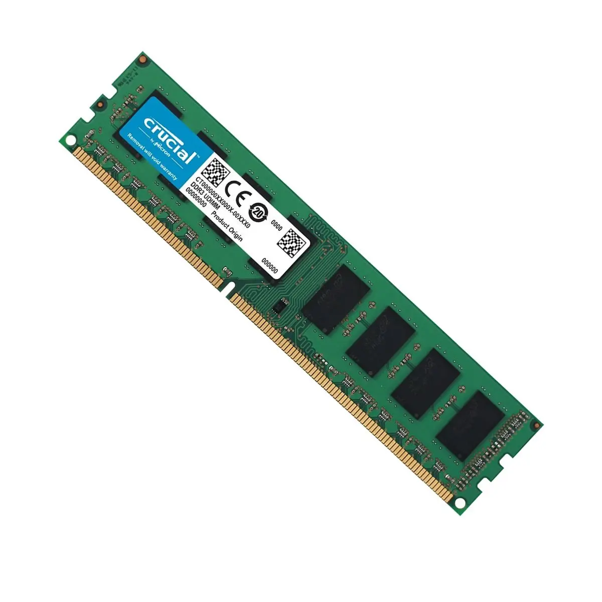 Crucial 8GB DDR3L PC3-12800 UDIMM 1600MHz CL11 1.35V Desktop Memory Module | CT102464BD160B - view 2