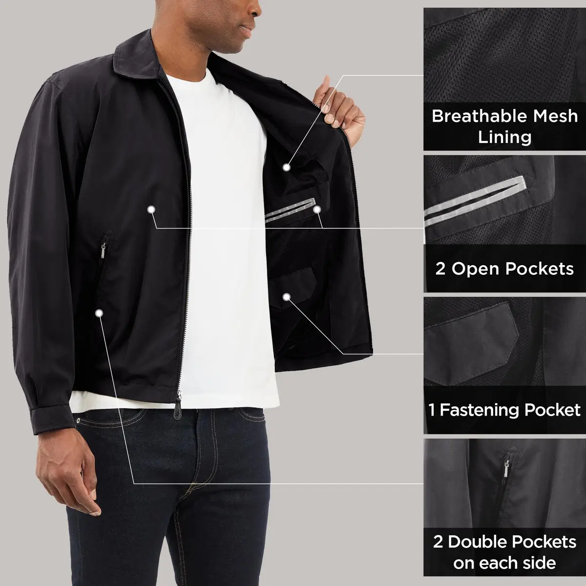 London Fog Men's Auburn Zip-Front Golf Jacket 4X-Large Big | Wind & Water Resistant - view 6