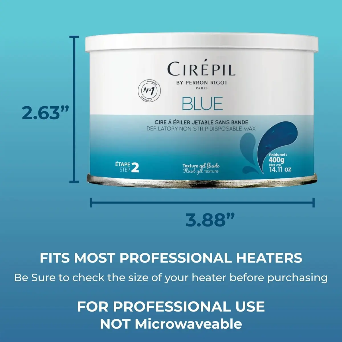 Cirepil Blue Stripless Hard Wax 400g (14.11oz) | Professional Salon-Quality Hair Removal for All Skin Types - view 5