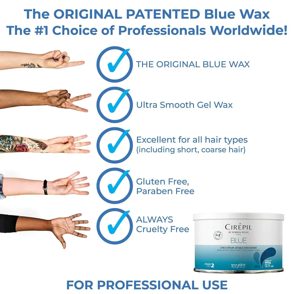 Cirepil Blue Stripless Hard Wax 400g (14.11oz) | Professional Salon-Quality Hair Removal for All Skin Types - view 7