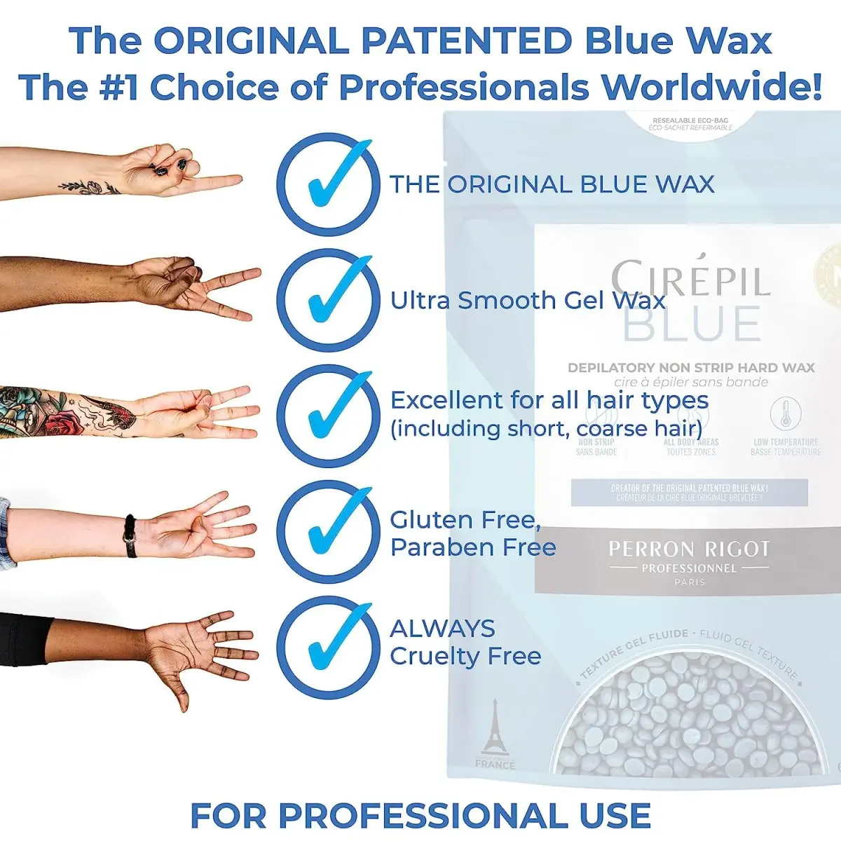 Cirepil Blue Stripless Hard Wax Beads 400g (14.11oz) | Professional Hair Removal for Face, Bikini, Body - view 6