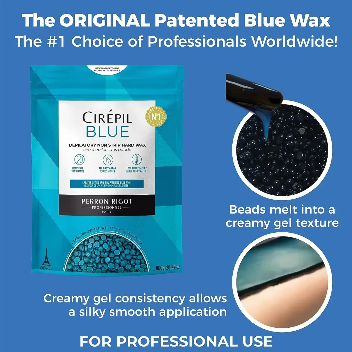 Cirepil Blue Stripless Hard Wax Beads 400g (14.11oz) | Professional Hair Removal for Face, Bikini, Body - view 4