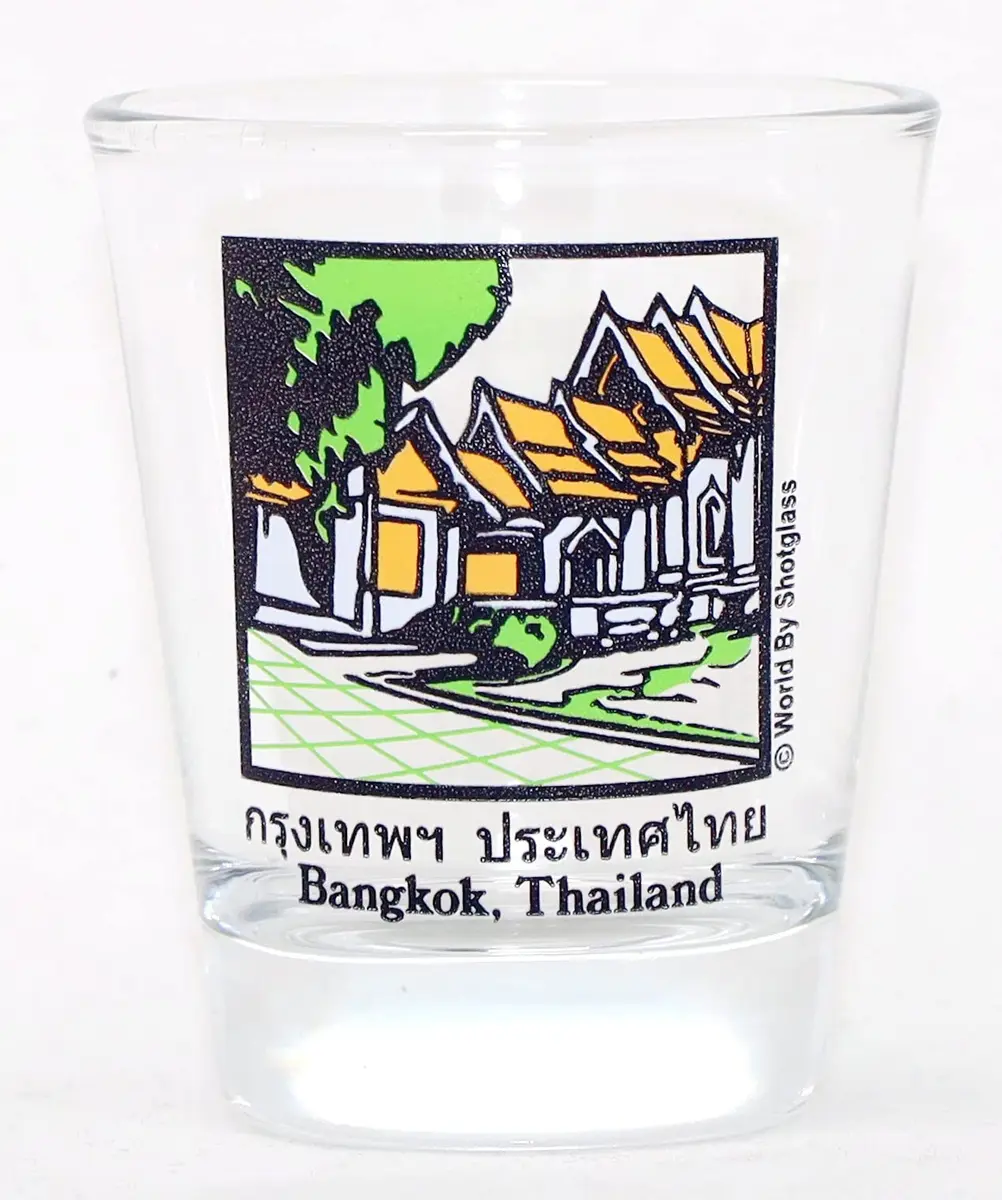 World By Shotglass Bangkok Thailand Shot Glass | Rare Souvenir, 1 oz, Multicolor, Modern Style - main product image