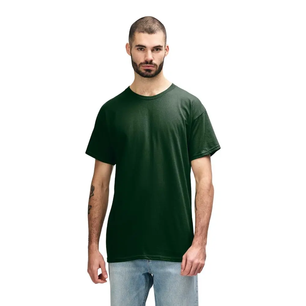 Gildan Heavy Cotton T-Shirt Large Forest Green | 100% Preshrunk Cotton - main product image