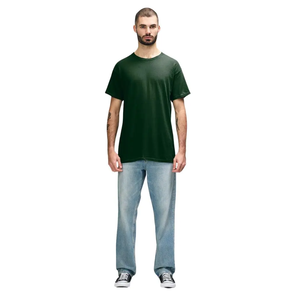 Gildan Heavy Cotton T-Shirt Large Forest Green | 100% Preshrunk Cotton - view 5