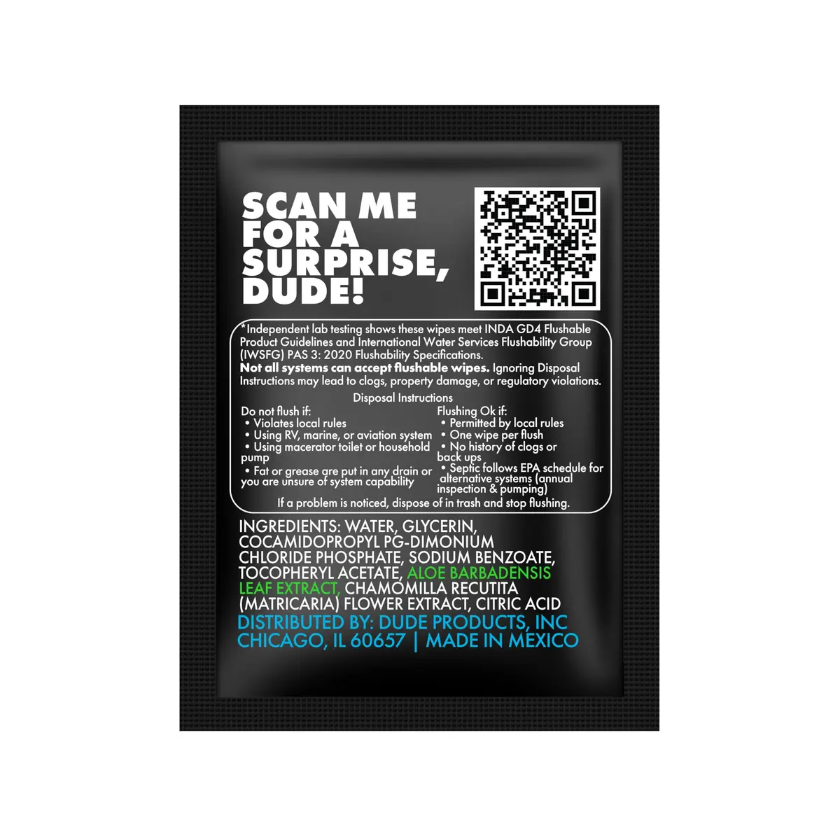 DUDE Wipes On-The-Go Unscented Adult Flushable Travel Wipes 30 Count | Plant-Based & Septic-Safe - view 7
