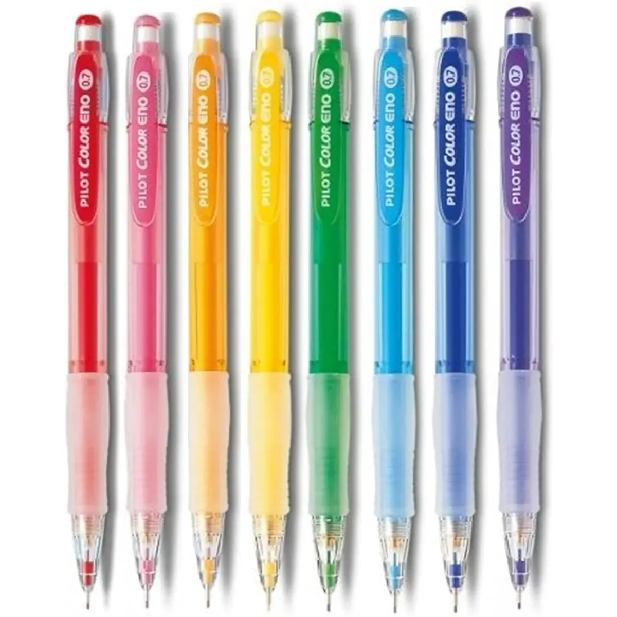 PILOT Color Eno 0.7mm Mechanical Pencil 8 Color Set | Erasable Ink, Hexagonal Grip - main product image