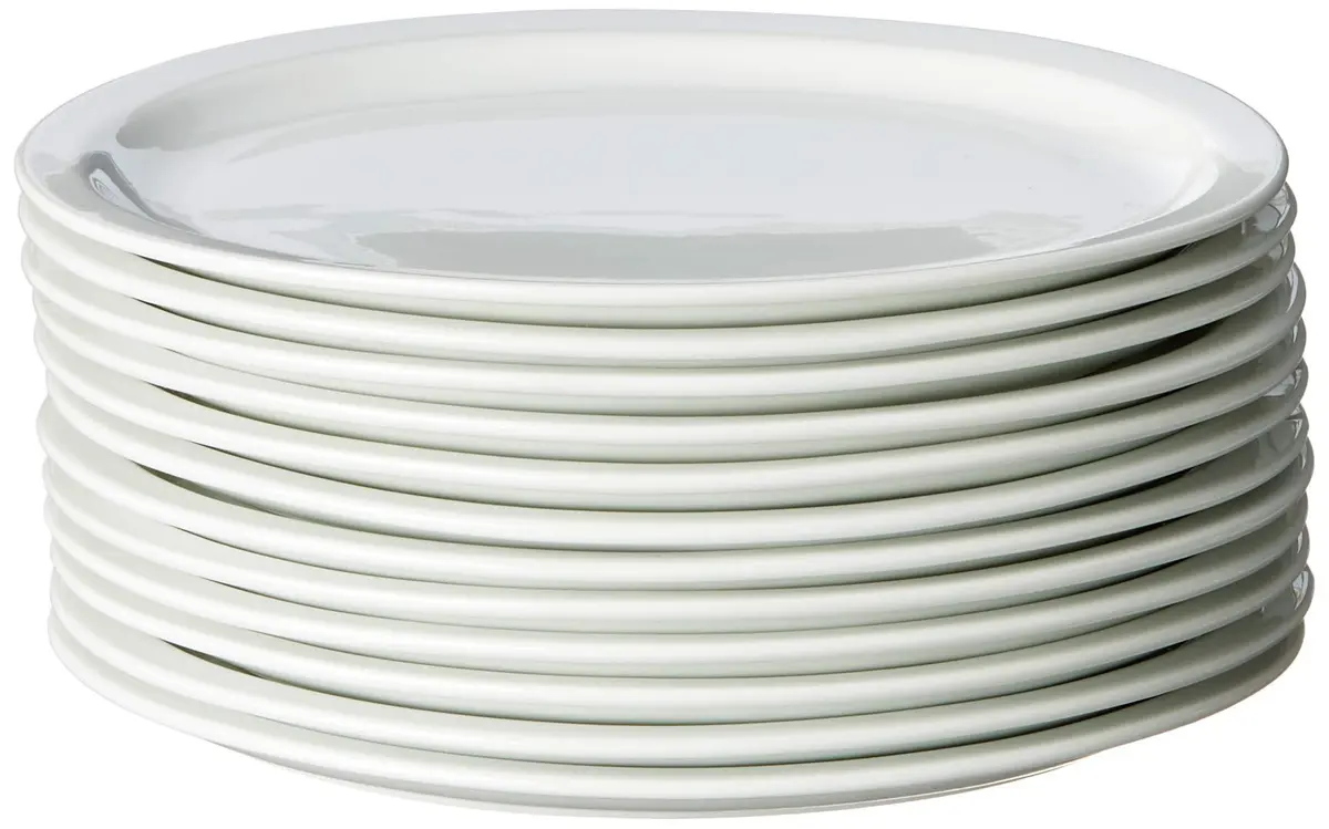 CAC China NCN-13 Clinton Narrow Rim 11-1/2-Inch Porcelain Oval Platter | Super White, Durable & Oven Safe - main product image