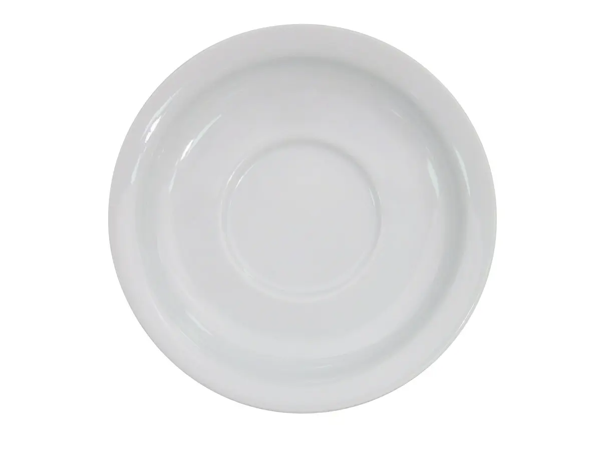 CAC China NCN-2 Clinton Narrow Rim 5-5/8-Inch Super White Porcelain Saucer | Durable, Microwave & Dishwasher Safe - main product image