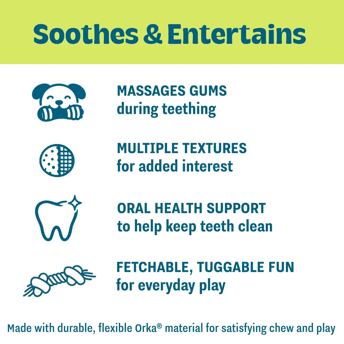 Pupstages Dental Chew Pack Mini Dog Chew Toys, 7" | Supports Healthy Teeth & Gums - view 3